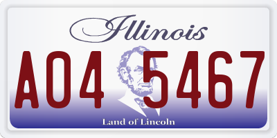 IL license plate A045467
