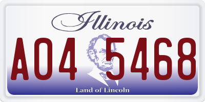 IL license plate A045468
