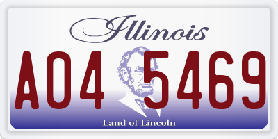 IL license plate A045469