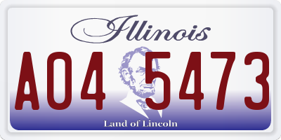 IL license plate A045473