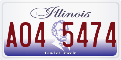 IL license plate A045474