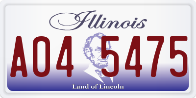 IL license plate A045475