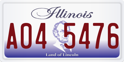 IL license plate A045476