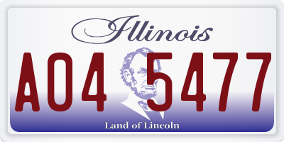 IL license plate A045477