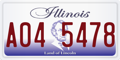 IL license plate A045478