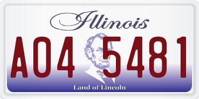 IL license plate A045481