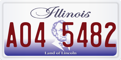 IL license plate A045482