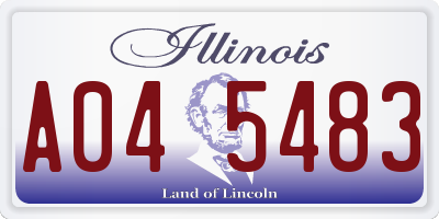 IL license plate A045483