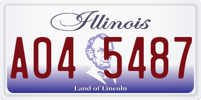 IL license plate A045487