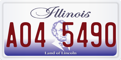 IL license plate A045490