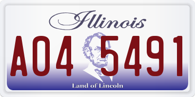 IL license plate A045491