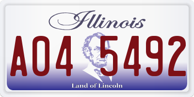 IL license plate A045492