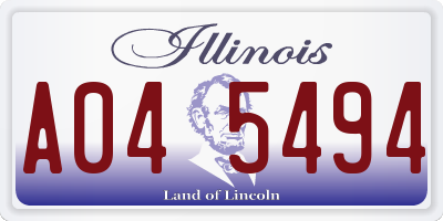 IL license plate A045494