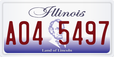 IL license plate A045497