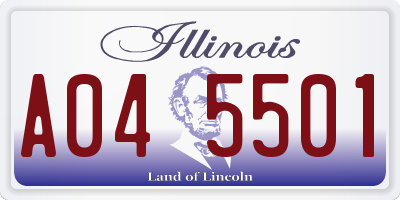 IL license plate A045501