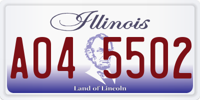 IL license plate A045502