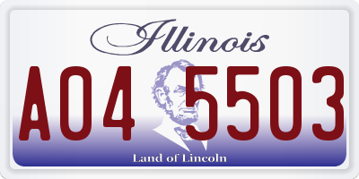 IL license plate A045503