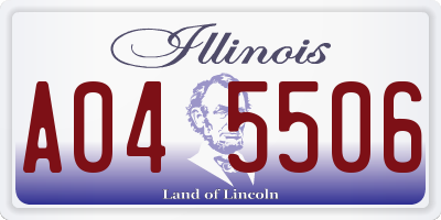 IL license plate A045506