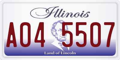 IL license plate A045507