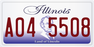 IL license plate A045508