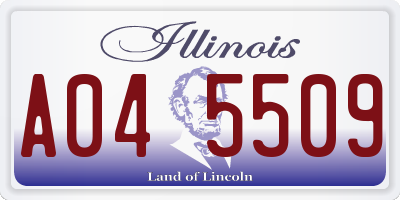 IL license plate A045509