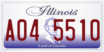 IL license plate A045510