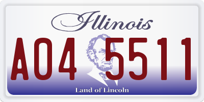 IL license plate A045511
