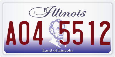 IL license plate A045512