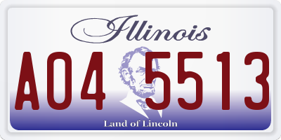 IL license plate A045513