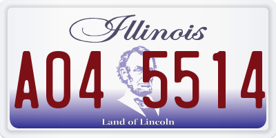 IL license plate A045514