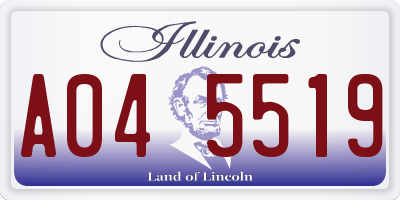 IL license plate A045519