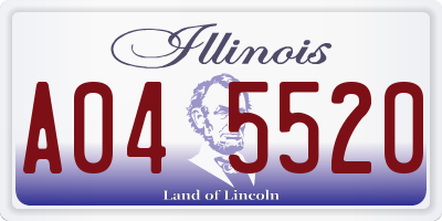 IL license plate A045520