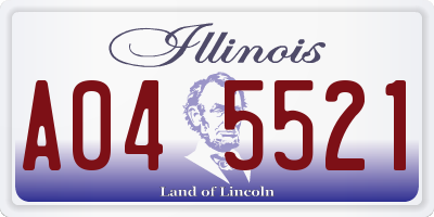 IL license plate A045521