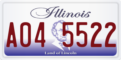 IL license plate A045522