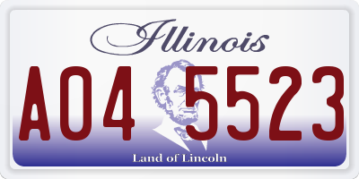 IL license plate A045523