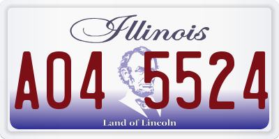 IL license plate A045524