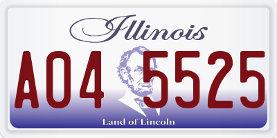 IL license plate A045525