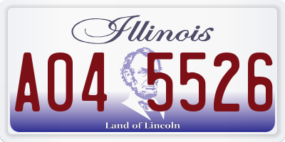 IL license plate A045526