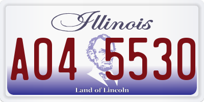 IL license plate A045530