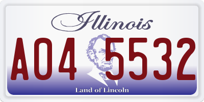 IL license plate A045532