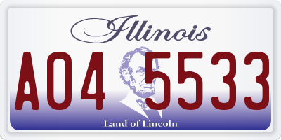 IL license plate A045533