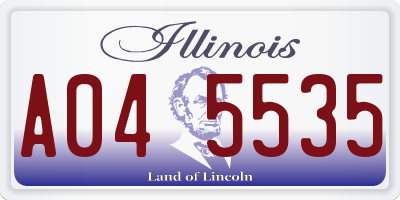 IL license plate A045535