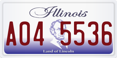 IL license plate A045536
