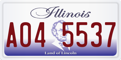 IL license plate A045537