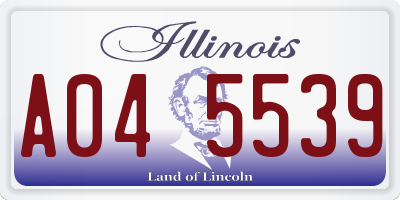 IL license plate A045539