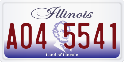 IL license plate A045541
