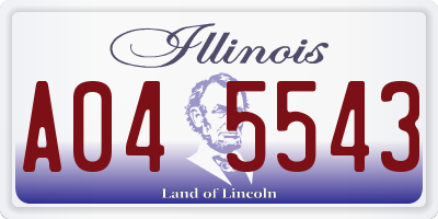 IL license plate A045543
