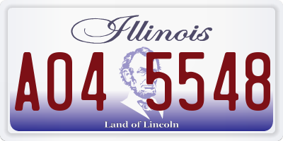 IL license plate A045548