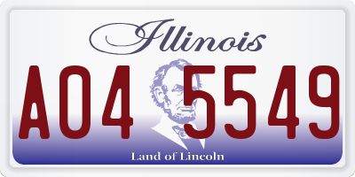 IL license plate A045549