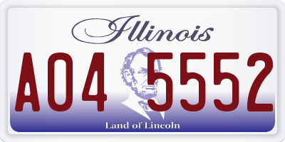 IL license plate A045552